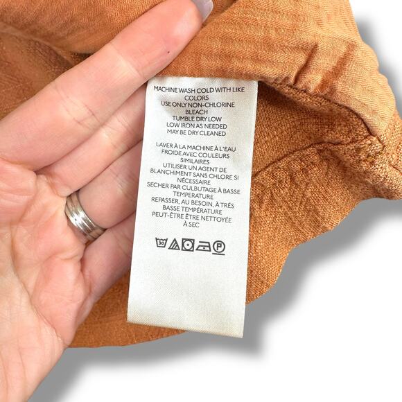 Free People NWOT We The Free Brown Button Linen Cotton Blend Heavy Blazer Jacket - Picture 8 of 9